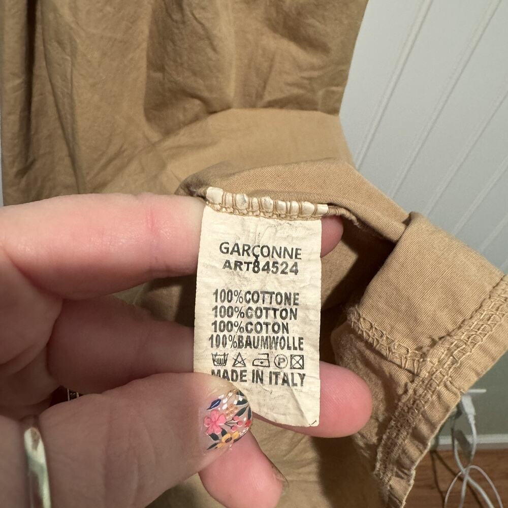 Garconne Cotton Khaki Maxi Dress Classic Minimalistic Size Small - Picture 5 of 6
